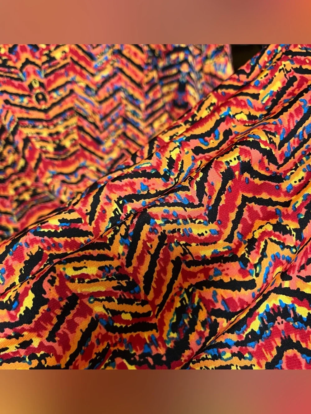 NWT LuLaRoe Vibrant Abstract Print Maxi Skirt - Red, Orange, Blue Size XS
